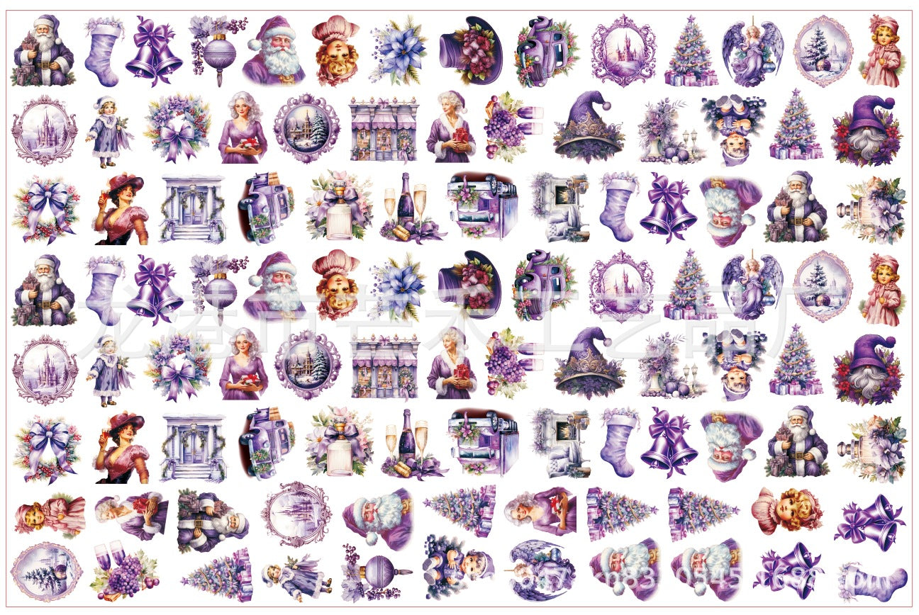 Wholesale Purple Christmas patch acrylic piece DIY accessories 2/ 4/ 6/ 8cm